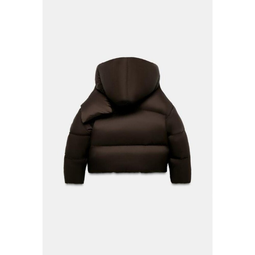 ZARA WATER REPELLENT WINDPROOF DOWN PUFFER COAT WITH HOODIE - Picture 8 of 11